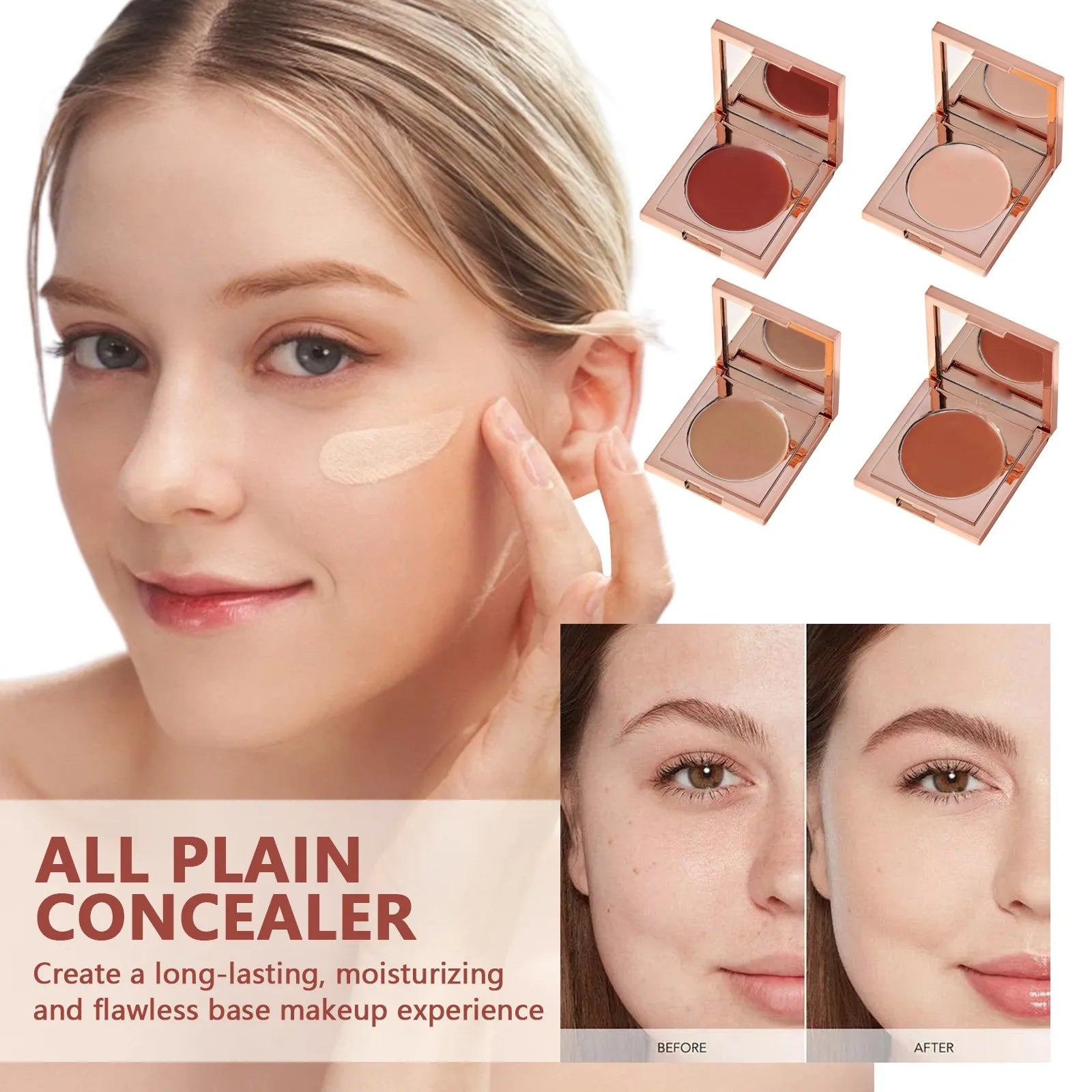 Underr Eye Corrector Kit,Color  with 1 Makeup Brushes,H