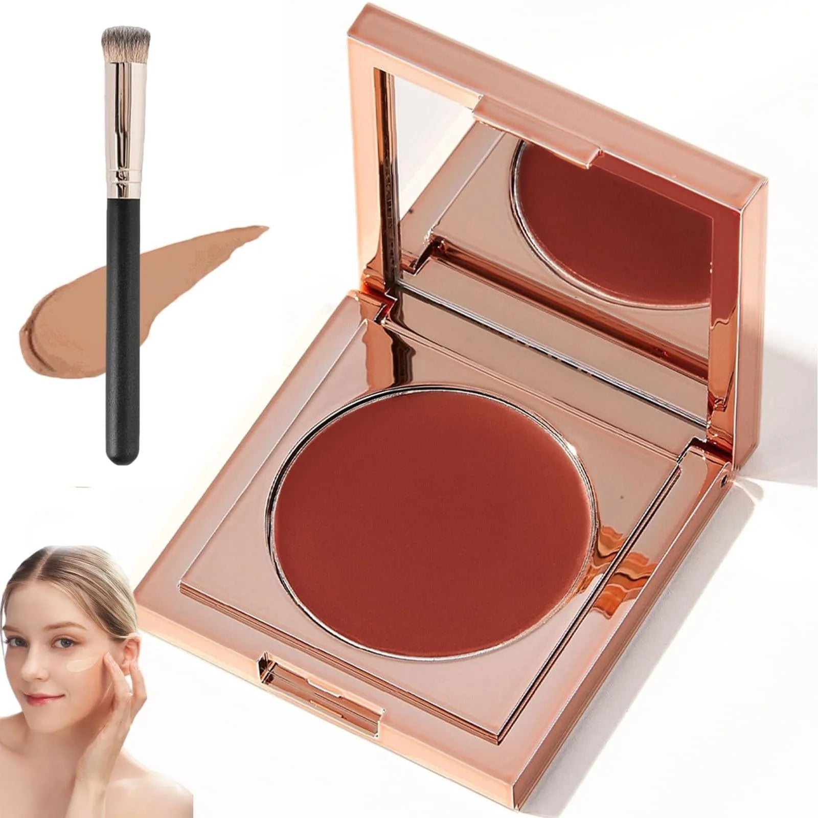 Underr Eye Corrector Kit,Color  with 1 Makeup Brushes,H